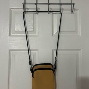 Minimalist Mustard Yellow Crossbody Bag with Black Trim